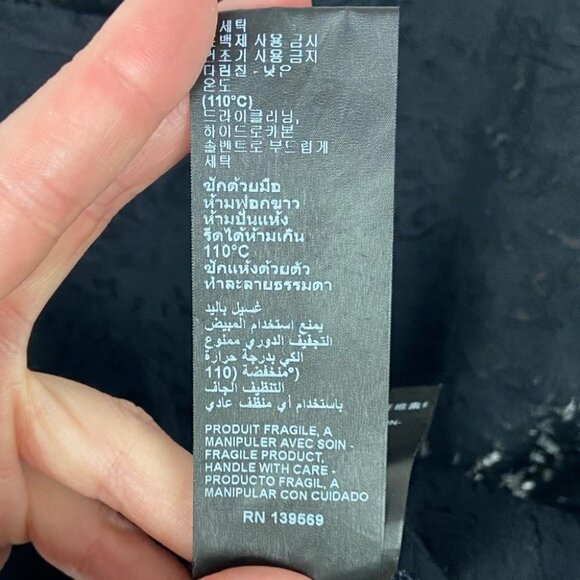 The Kooples Diamonds‎ Burnout Long Sleeve Top Black Size XS Sheer Blouse Sheer - Picture 11 of 13